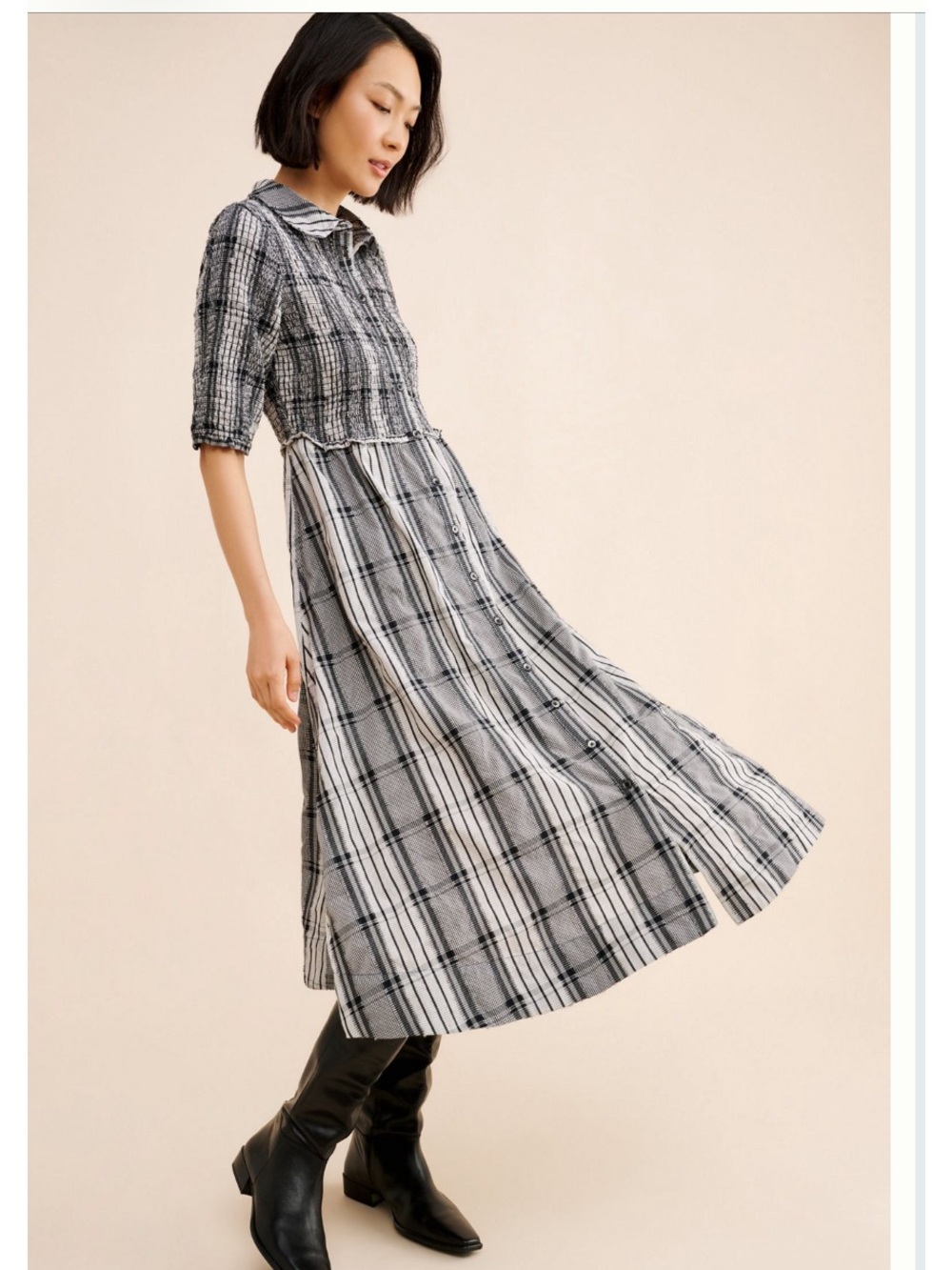 Anthropologie Maeve Plaid Midi Dress / Cottagecore Academia Button Front
Dress - Picture 2 of 10